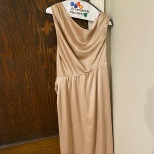 Champagne Luxe Satin Bridesmaid Dress